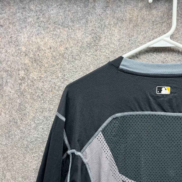Pittsburgh Pirates Shirt Mens XXL Gray Black 3/4 Sleeve Dri-Fit MLB Nike Pro - Picture 11 of 12